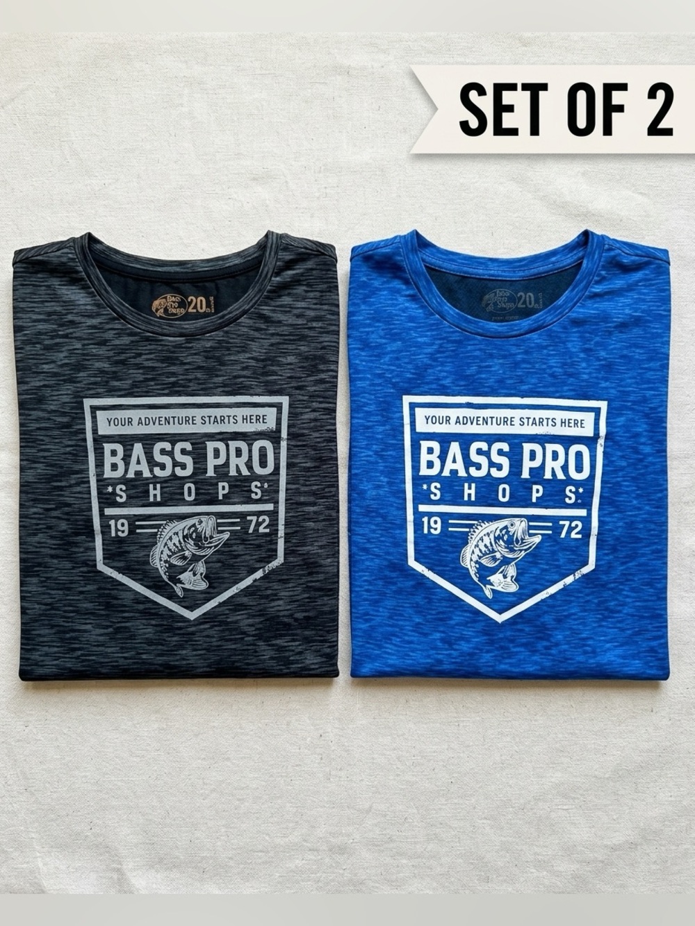 Bass Pro Shops Men's Short-Sleeve Logo Tees - Blue & Charcoal